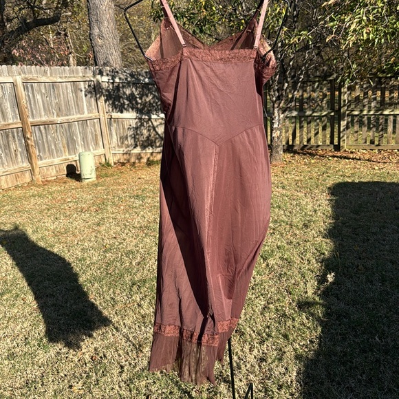 Vintage 1950s Brown Vanity Fair Accordion crystal pleat Slip sz 38 USA made - Picture 4 of 8